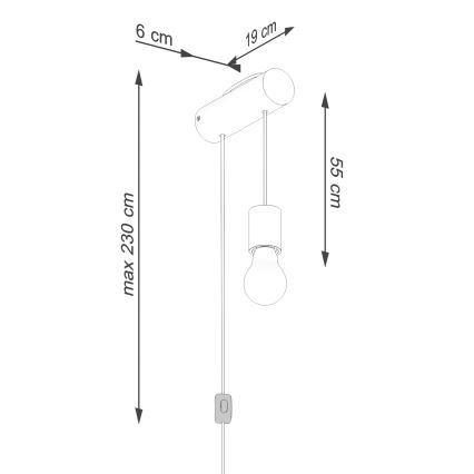 Kinkiet NIMBI 1xE27/15W/230V buk