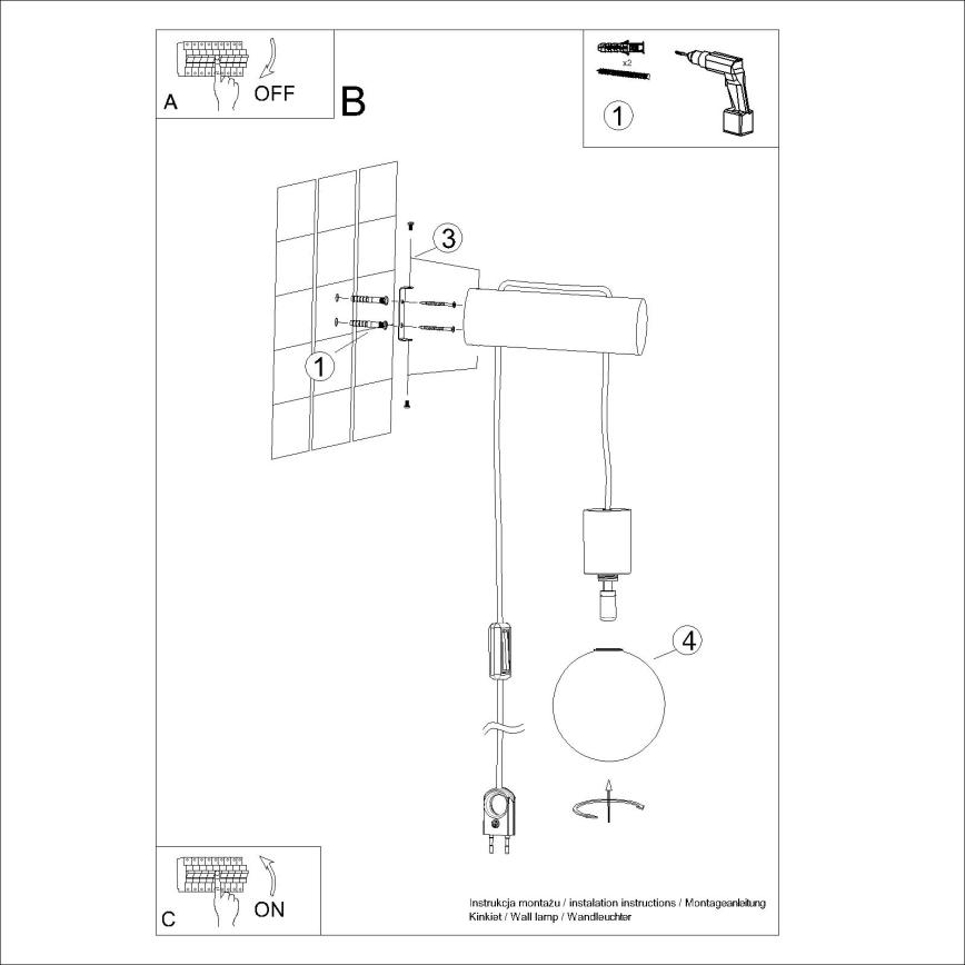 Kinkiet NIBMI 1xG9/8W/230V buk