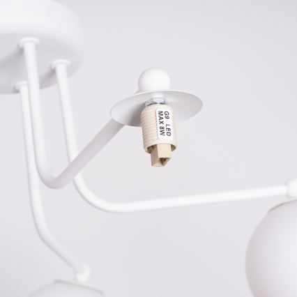 Żyrandol na drążku ASTRAL 5xG9/8W/230V biały