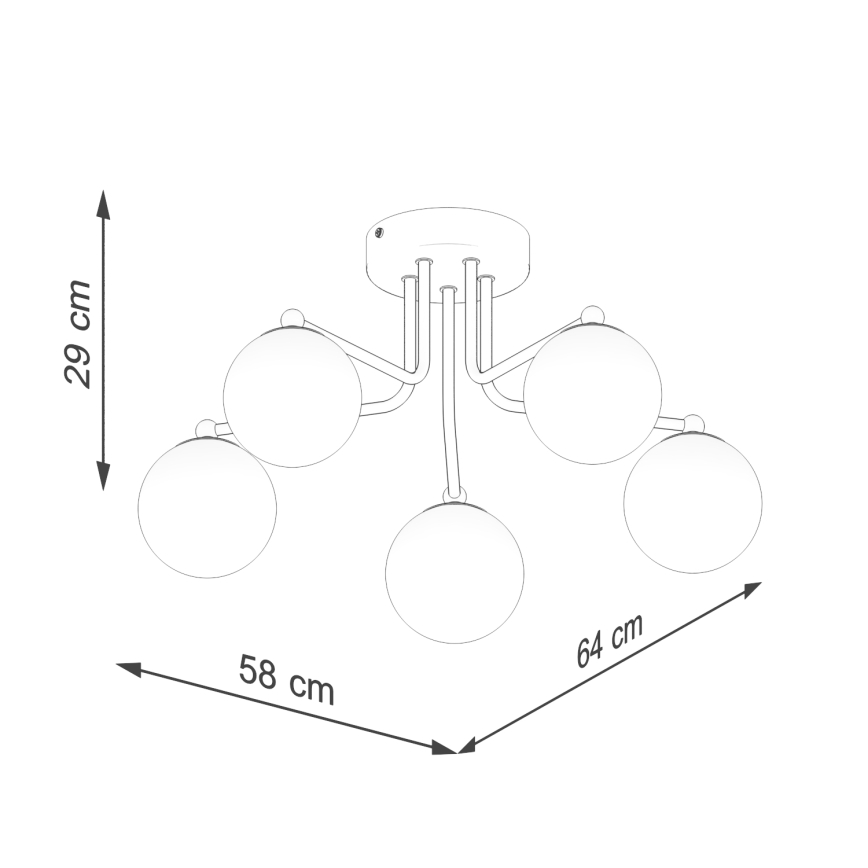 Żyrandol na drążku ASTRAL 5xG9/8W/230V biały