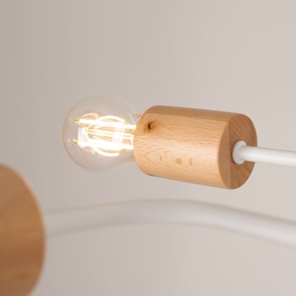 Żyrandol natynkowy TIMBO 6xE27/15W/230V biały/beżowy/buk