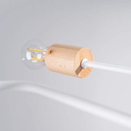 Żyrandol natynkowy TIMBO 6xE27/15W/230V biały/beżowy/buk