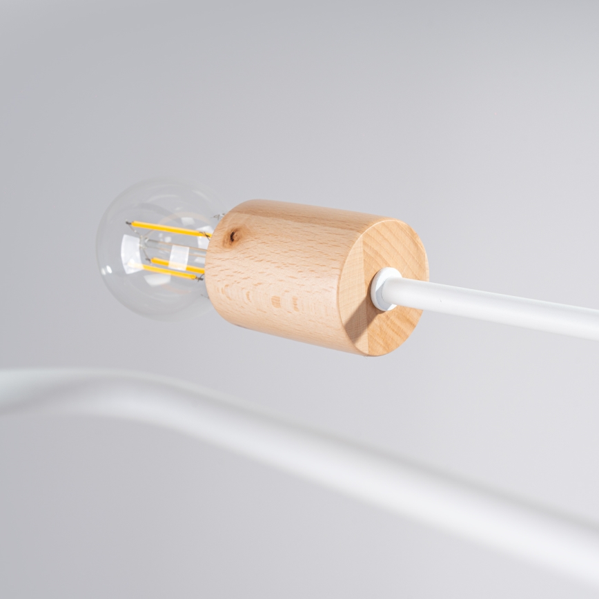 Żyrandol natynkowy TIMBO 6xE27/15W/230V biały/beżowy/buk
