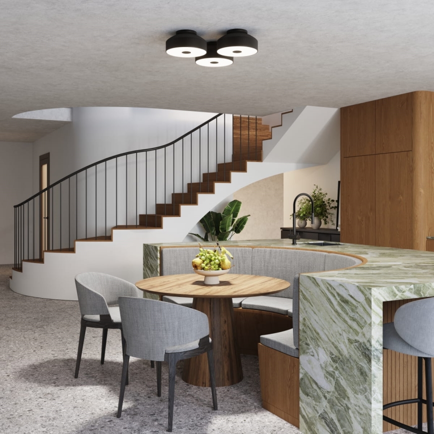 Lampa sufitowa OMIQ 4xE27/15W/230V śr. 30 cm czarna