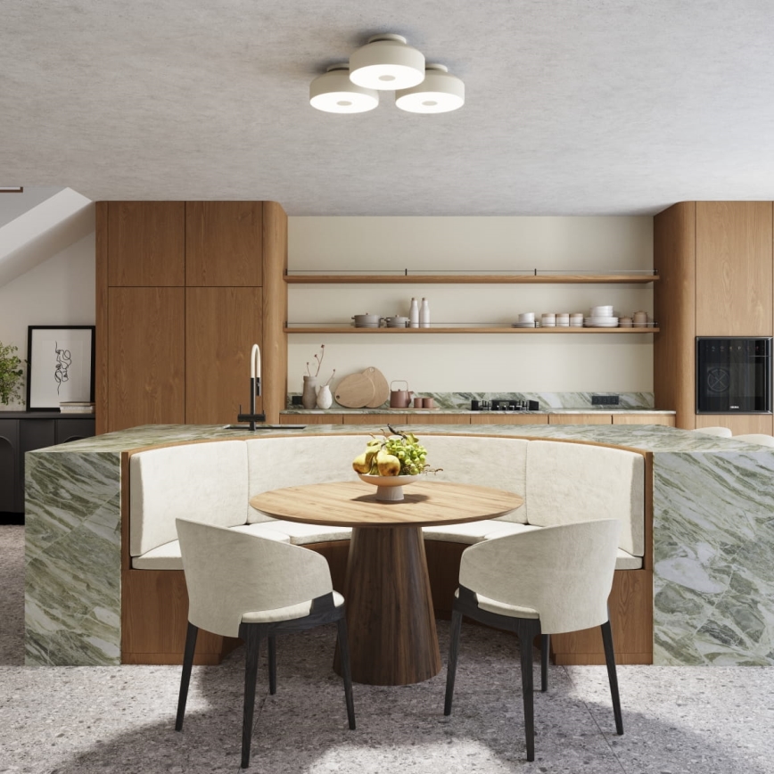 Lampa sufitowa OMIQ 4xE27/15W/230V Ø 30 cm kremowa