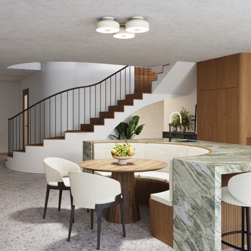 Lampa sufitowa OMIQ 4xE27/15W/230V Ø 30 cm kremowa