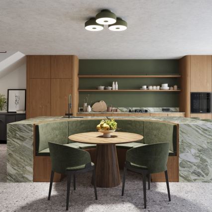 Oprawa sufitowa OMIQ 4xE27/15W/230V śr. 30 cm zielona