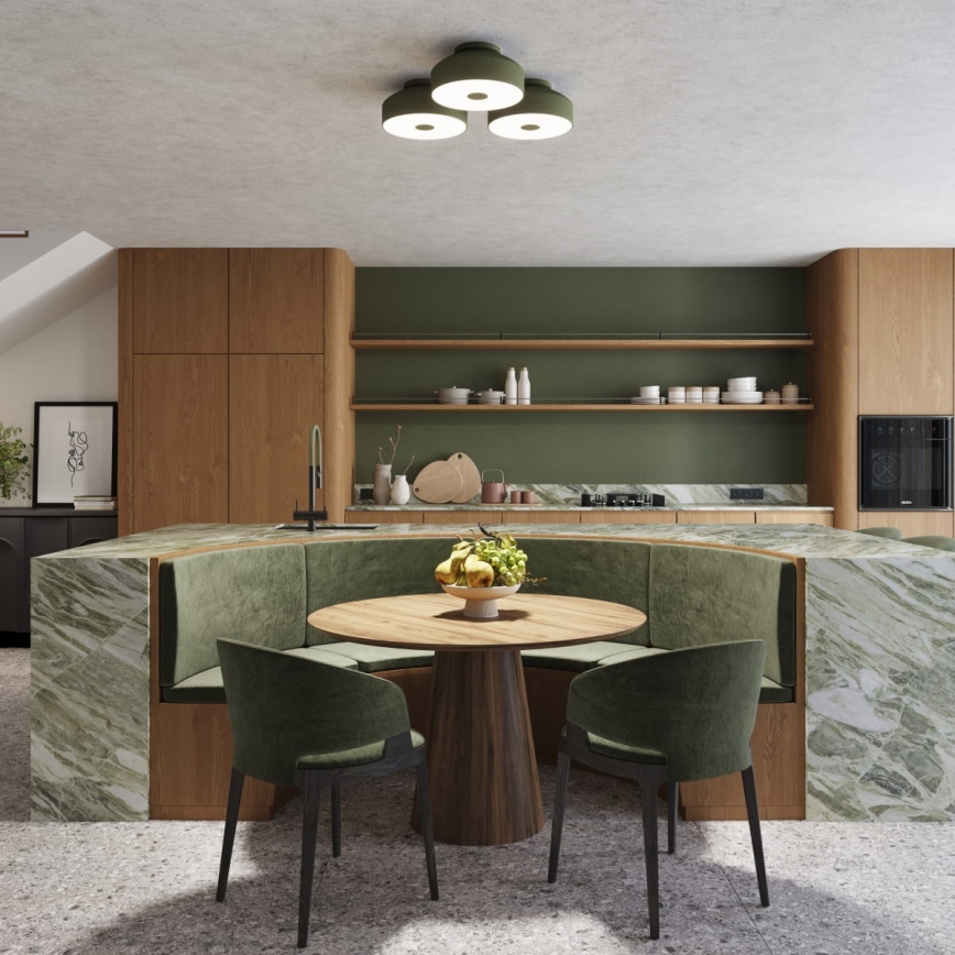 Oprawa sufitowa OMIQ 4xE27/15W/230V śr. 30 cm zielona