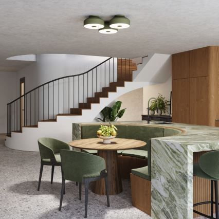 Oprawa sufitowa OMIQ 4xE27/15W/230V śr. 30 cm zielona