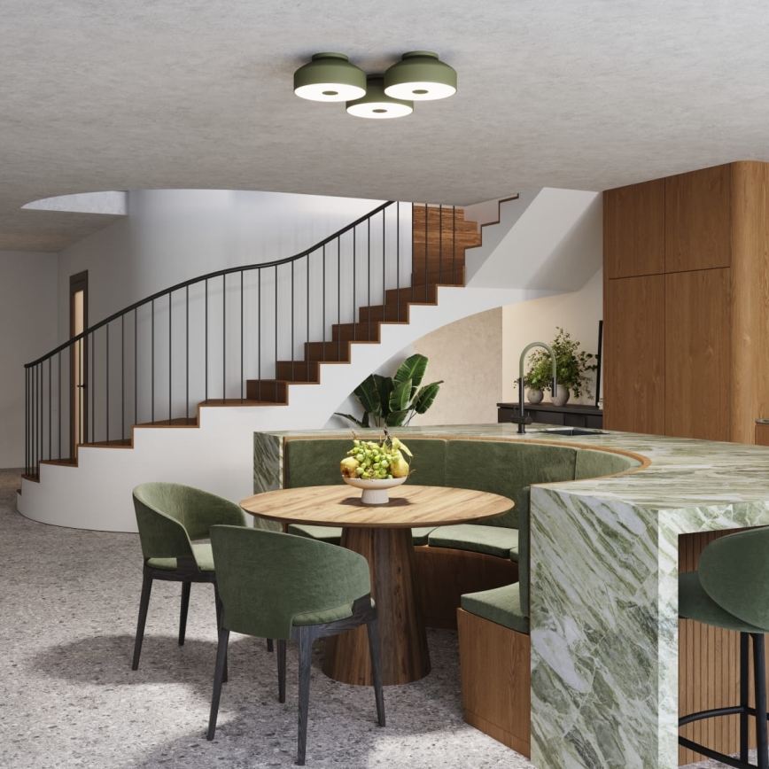 Oprawa sufitowa OMIQ 4xE27/15W/230V śr. 30 cm zielona