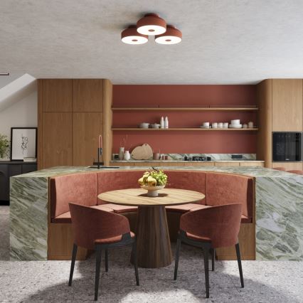 Lampa sufitowa OMIQ 4xE27/15W/230V Ø 30 cm czerwona