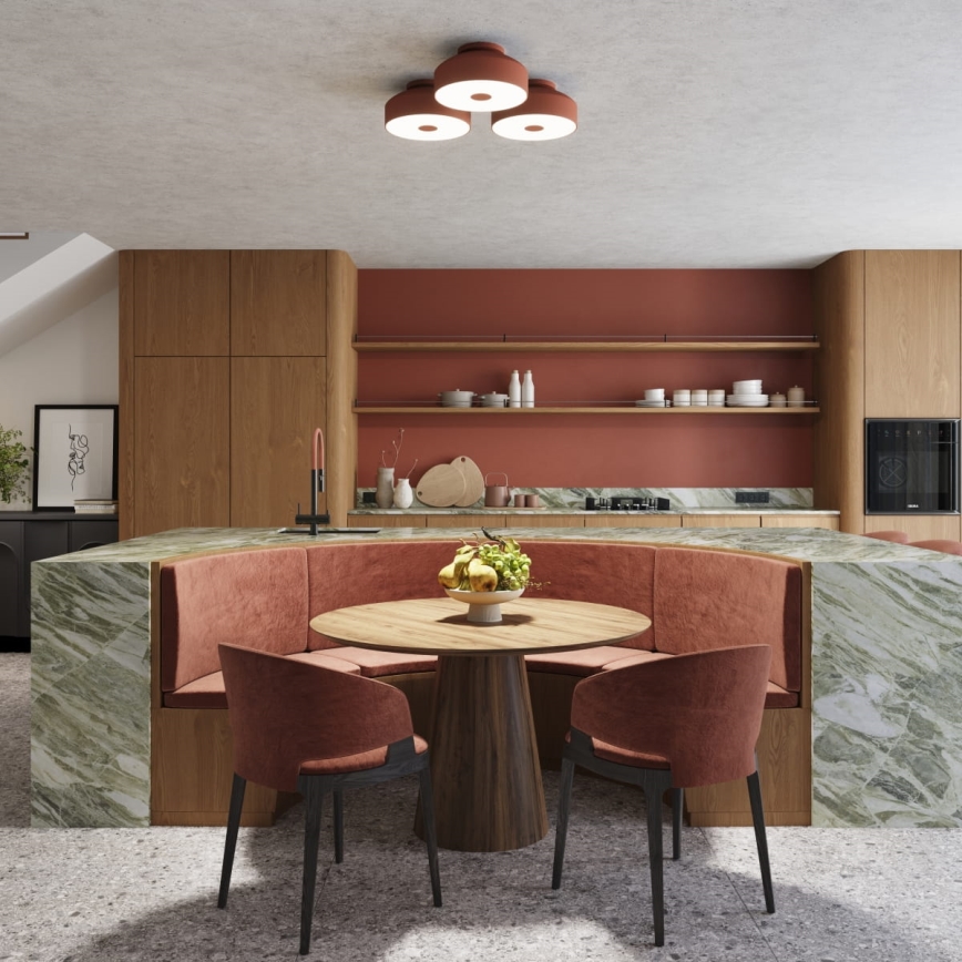 Lampa sufitowa OMIQ 4xE27/15W/230V Ø 30 cm czerwona