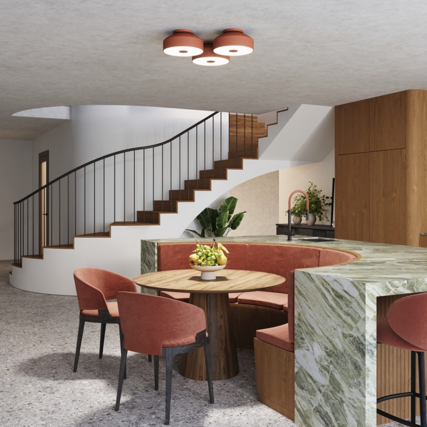 Lampa sufitowa OMIQ 4xE27/15W/230V Ø 30 cm czerwona