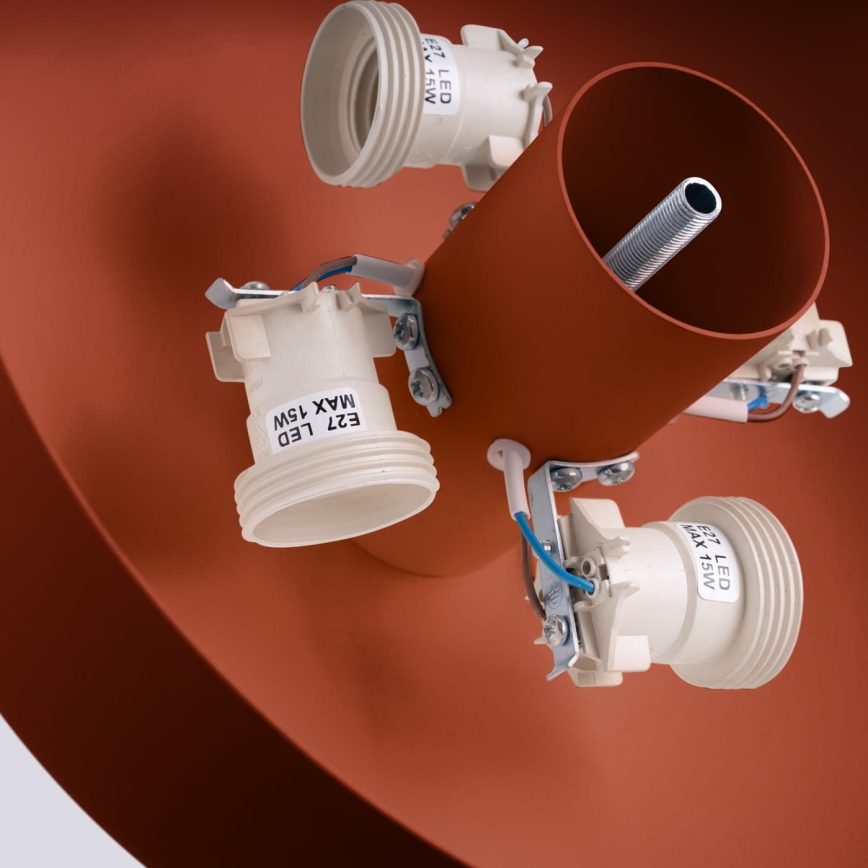 Lampa sufitowa OMIQ 4xE27/15W/230V Ø 30 cm czerwona