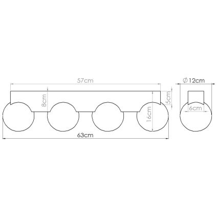 Lampa sufitowa BULBO 4xG9/8W/230V buk/biała