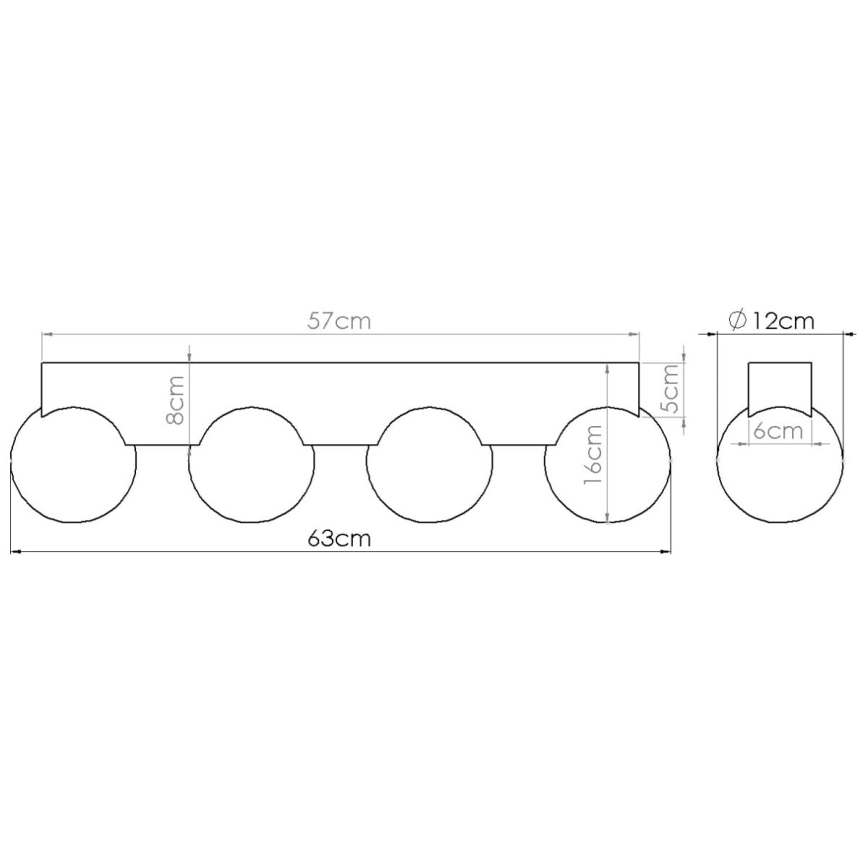 Lampa sufitowa BULBO 4xG9/8W/230V buk/biała