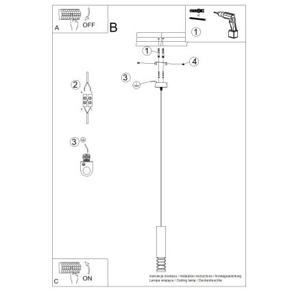 Żyrandol na lince LAMI 1xGU10/10W/230V biały