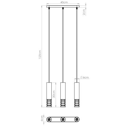 Żyrandol na lince LAMI 3xGU10/10W/230V biały