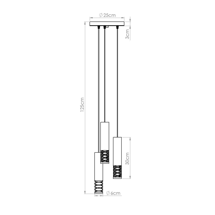 Żyrandol na lince LAMI 3xGU10/10W/230V biały