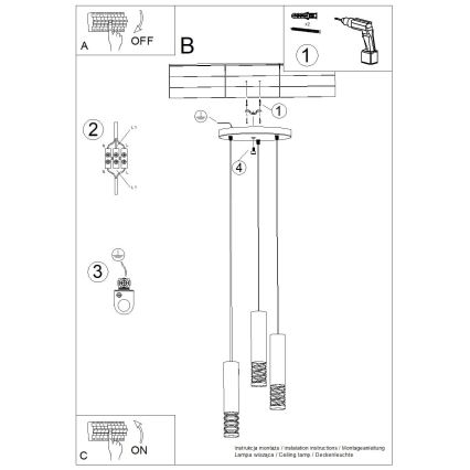 Żyrandol na lince LAMI 3xGU10/10W/230V biały