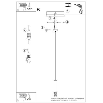 Żyrandol na lince LIRO 1xGU10/10W/230V biały