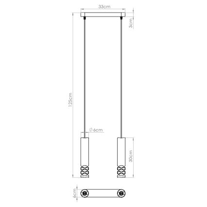 Żyrandol na lince LIRO 2xGU10/10W/230V biały