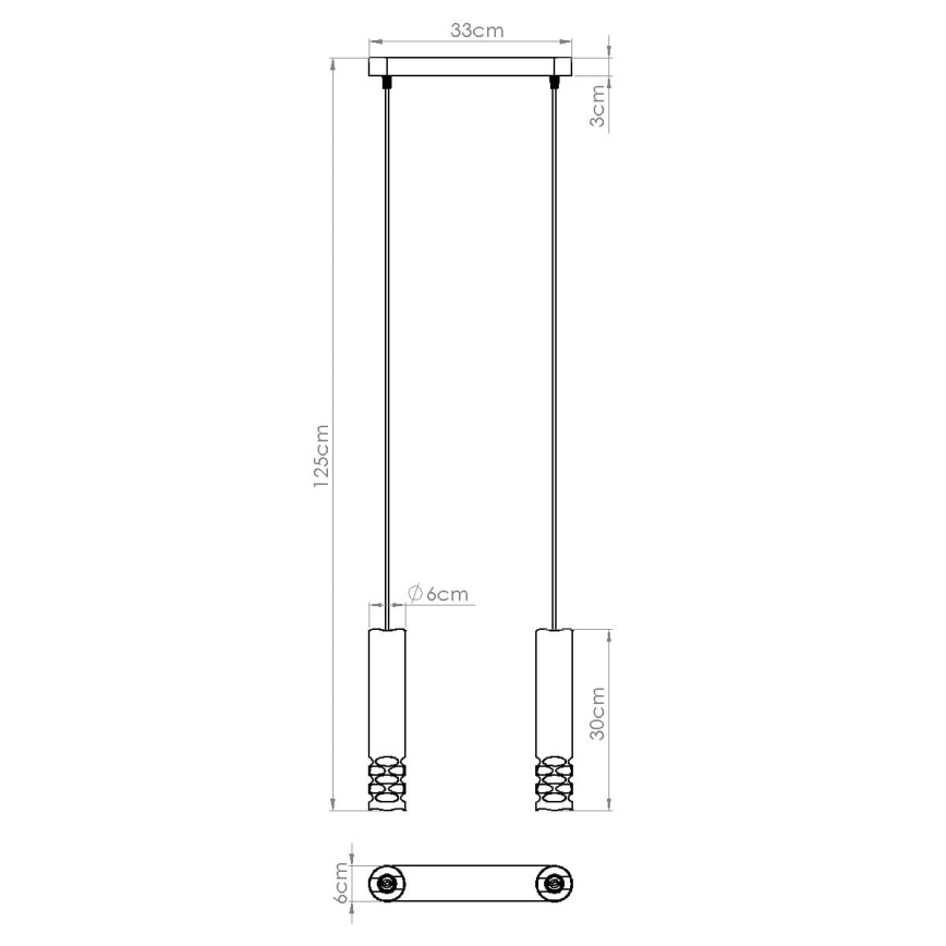 Żyrandol na lince LIRO 2xGU10/10W/230V biały