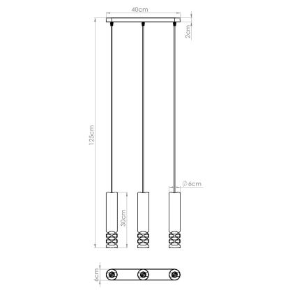 Żyrandol na lince LIRO 3xGU10/10W/230V biały
