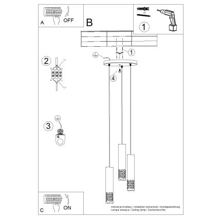 Żyrandol na lince LIRO 3xGU10/10W/230V biały