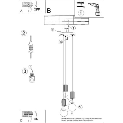 Żyrandol na lince HALO 3xG9/8W/230V śr. 25 cm biały