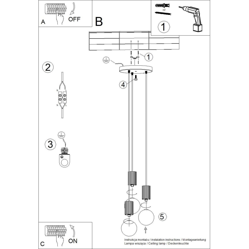 Żyrandol na lince HALO 3xG9/8W/230V śr. 25 cm biały