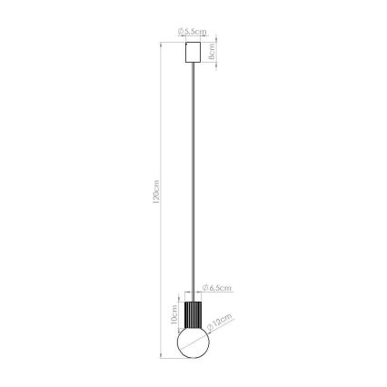 Żyrandol na lince HALO 1xG9/8W/230V śr. 12 cm czarny