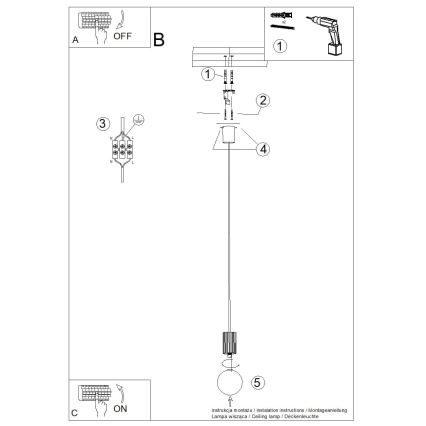 Żyrandol na lince HALO 1xG9/8W/230V śr. 12 cm kremowy