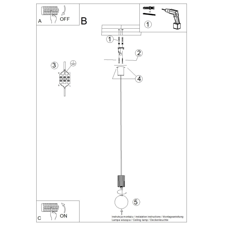 Żyrandol na lince HALO 1xG9/8W/230V śr. 12 cm kremowy