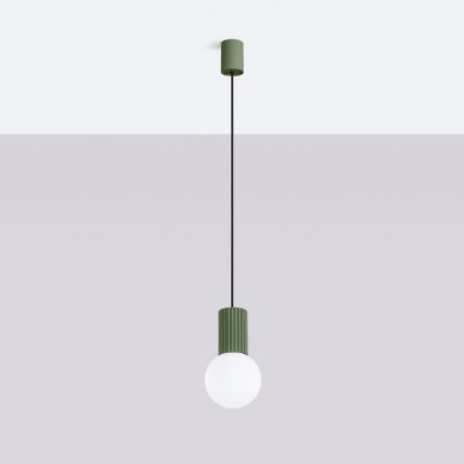 Żyrandol na lince HALO 1xG9/8W/230V śr. 12 cm zielony