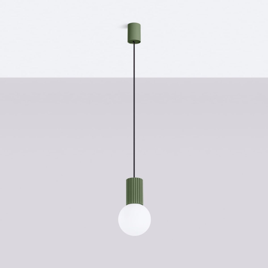 Żyrandol na lince HALO 1xG9/8W/230V śr. 12 cm zielony