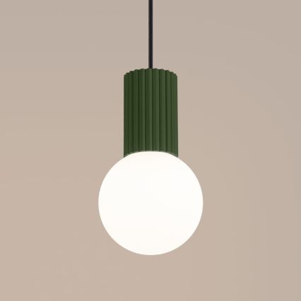 Żyrandol na lince HALO 1xG9/8W/230V śr. 12 cm zielony