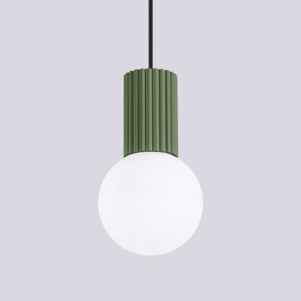 Żyrandol na lince HALO 1xG9/8W/230V śr. 12 cm zielony
