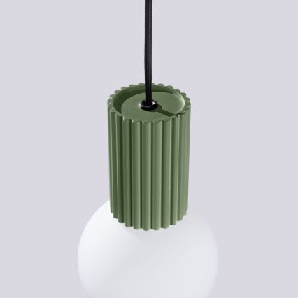 Żyrandol na lince HALO 1xG9/8W/230V śr. 12 cm zielony