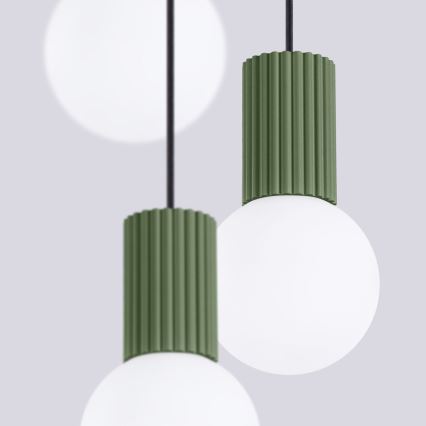 Żyrandol na lince HALO 3xG9/8W/230V śr. 25 cm zielony