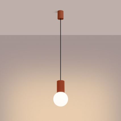 Żyrandol na lince HALO 1xG9/8W/230V śr. 12 cm pomarańczowy