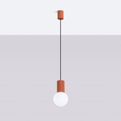 Żyrandol na lince HALO 1xG9/8W/230V śr. 12 cm pomarańczowy