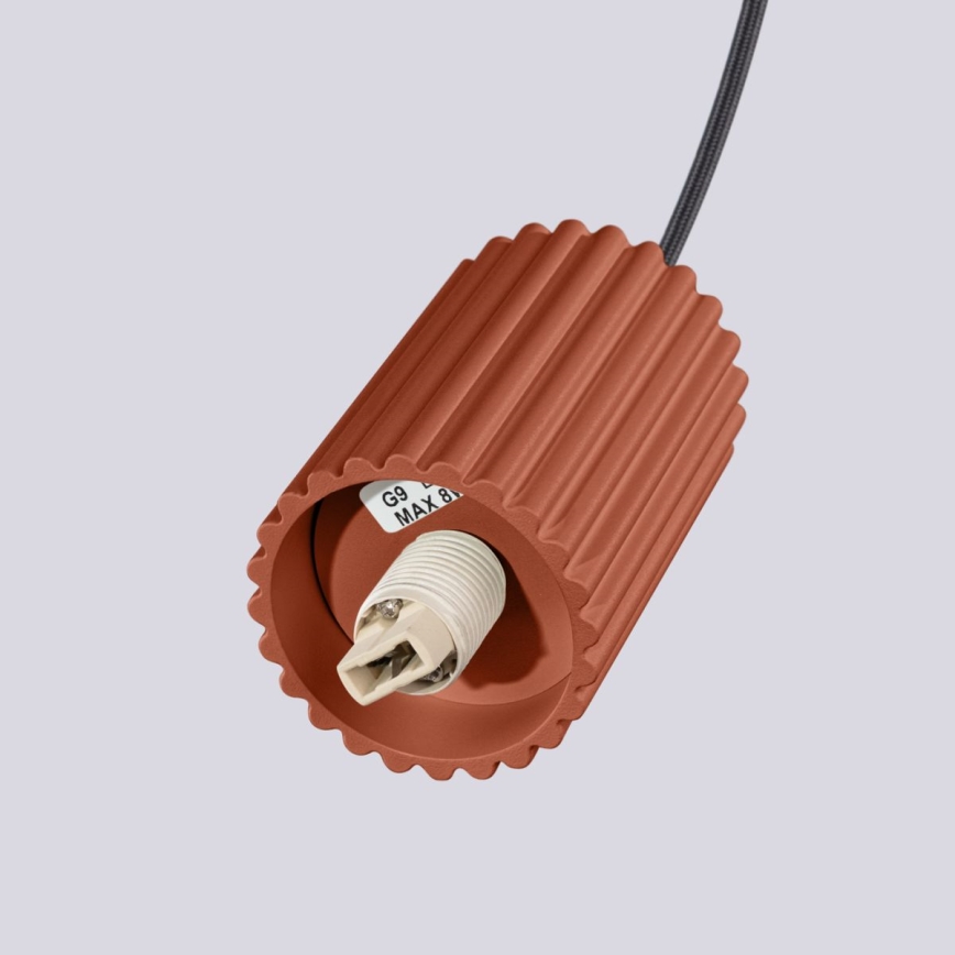 Żyrandol na lince HALO 1xG9/8W/230V śr. 12 cm pomarańczowy