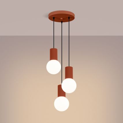 Żyrandol na lince HALO 3xG9/8W/230V śr. 25 cm pomarańczowy