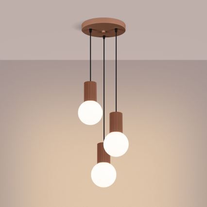 Żyrandol na lince HALO 3xG9/8W/230V śr. 25 cm brązowy