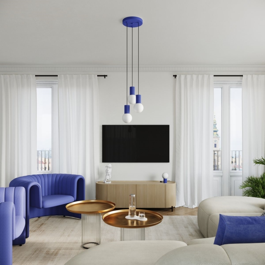 Lampa stołowa HALO 1xG9/8W/230V śr. 12 cm niebieska