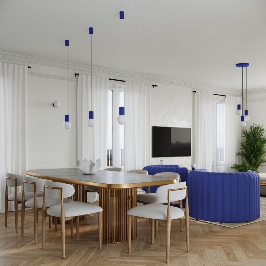 Lampa stołowa HALO 1xG9/8W/230V śr. 12 cm niebieska