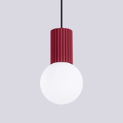Żyrandol na lince HALO 1xG9/8W/230V śr. 12 cm czerwony
