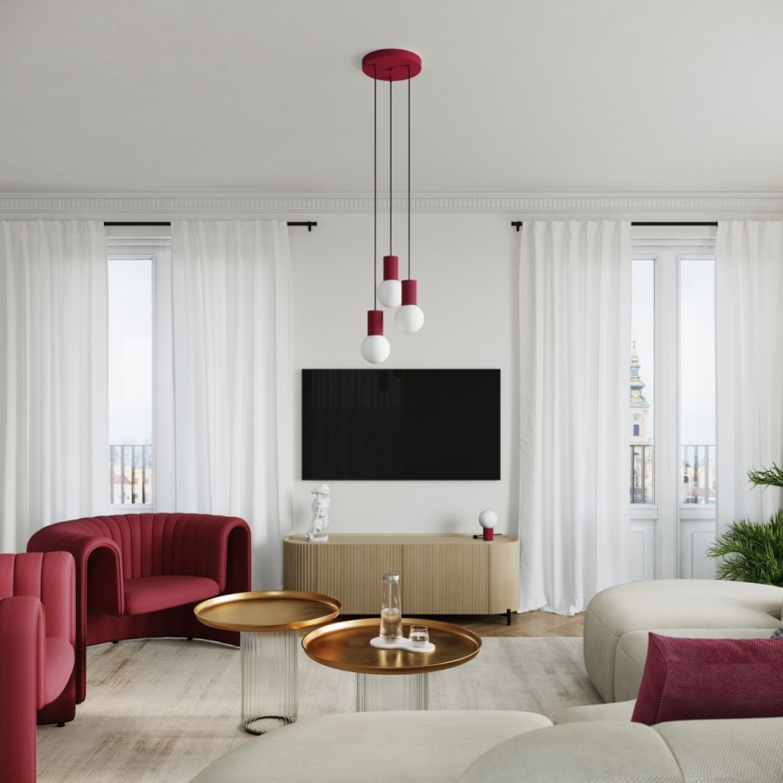 Lampa stołowa HALO 1xG9/8W/230V śr. 12 cm czerwona