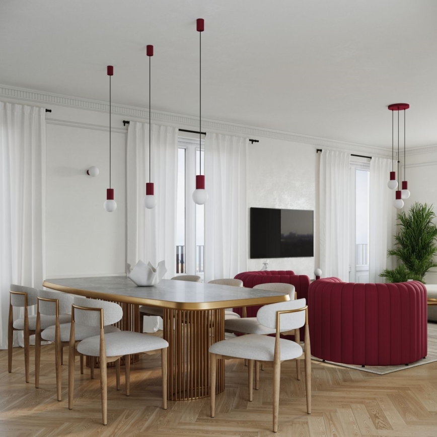 Lampa stołowa HALO 1xG9/8W/230V śr. 12 cm czerwona